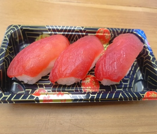 Dish with Tuna sushi in